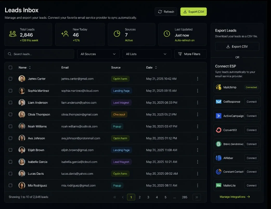 Unlimited Leads, Auto-Synced — ViralVault AI screenshot