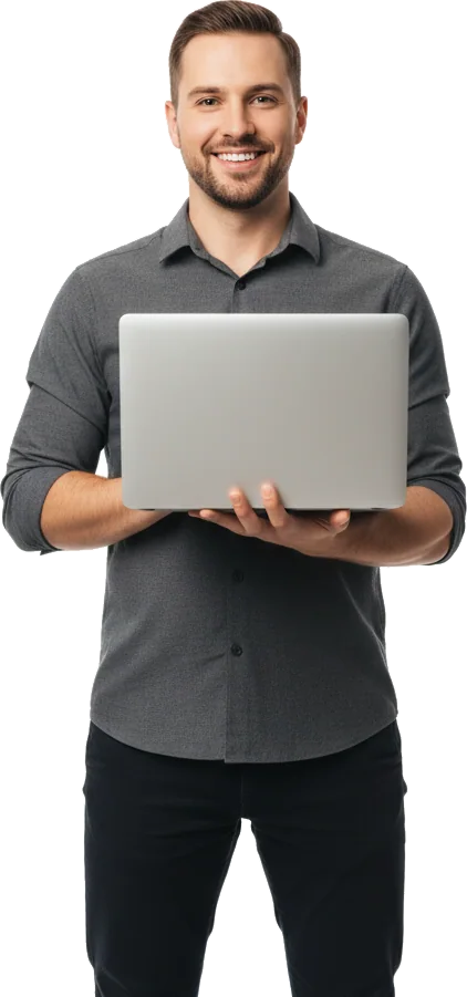 A ViralVault AI member handing over a finished website